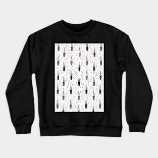 Dots, Polka dots, Lipstick, Pattern, Scandinavian, Nordic, Fashion print, Scandinavian art, Modern art, Wall art, Print, Minimalistic, Modern Crewneck Sweatshirt